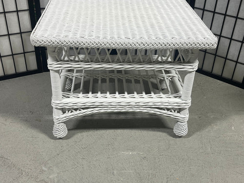 White Wicker Coffee Table
