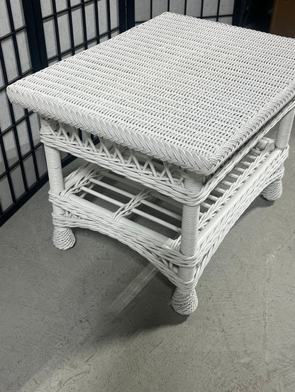 White Wicker Coffee Table