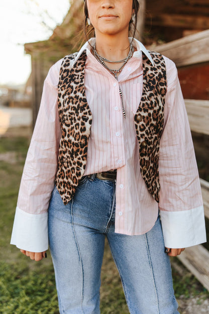 Wide Cuff Button Down Striped ShirtS