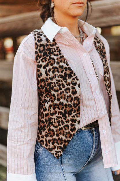 Wide Cuff Button Down Striped ShirtS