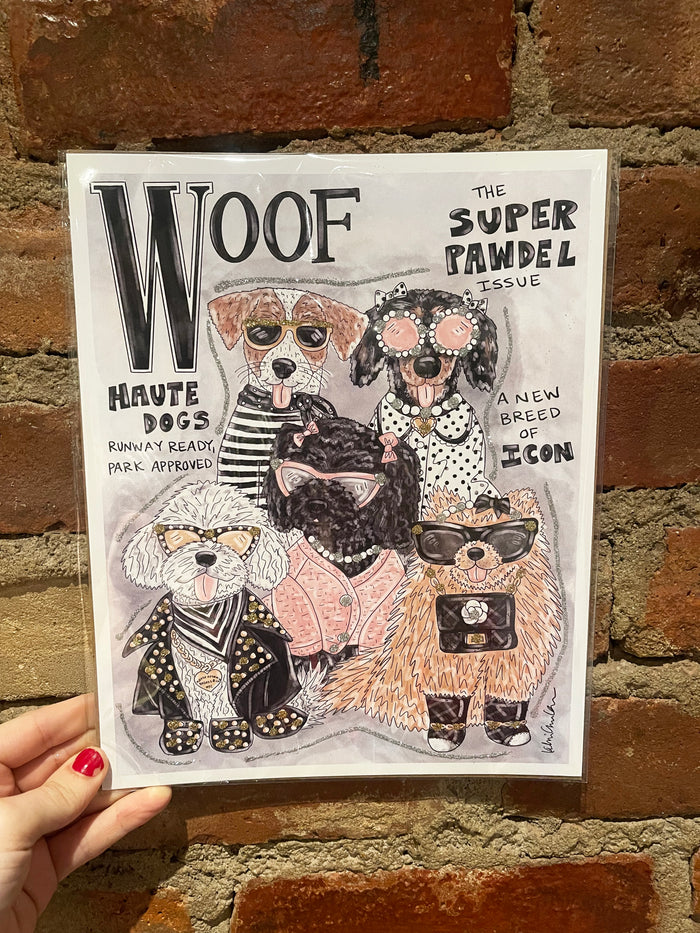Woof Magazine Glitter Art Print