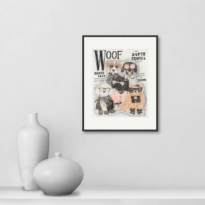Woof Magazine Glitter Art Print