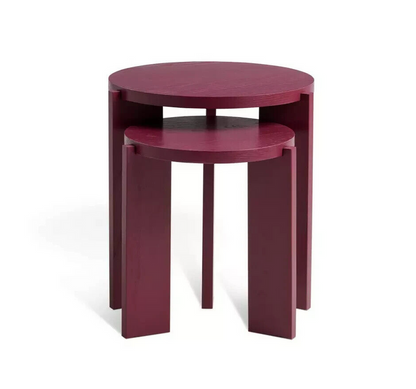 Habitat Xylo Solid Wood Nest of 2 Tables - Cherry Red