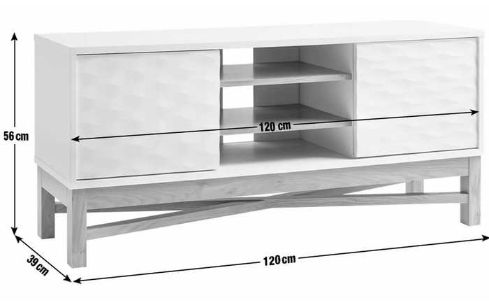 Zander Textured TV Unit - Grey (B Grade)