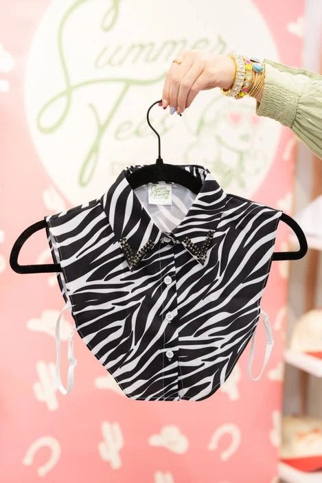 Zebra Jewel Studded Collar
