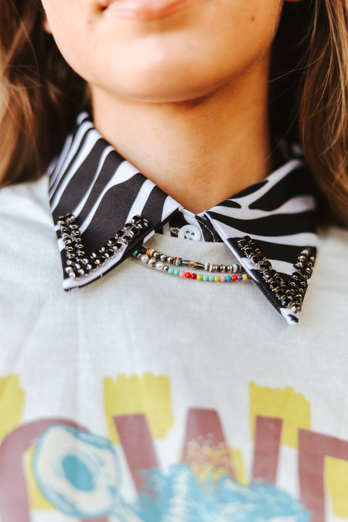 Zebra Jewel Studded Collar