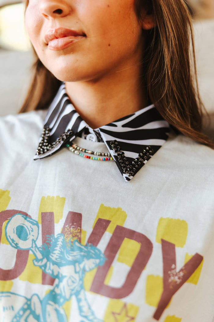 Zebra Jewel Studded Collar